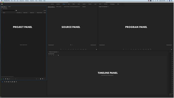Overview of Premiere Editing Panels